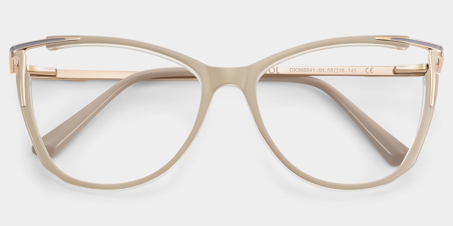 Yomary Cat-Eye Khaki Frame Glasses | ZEELOOL2