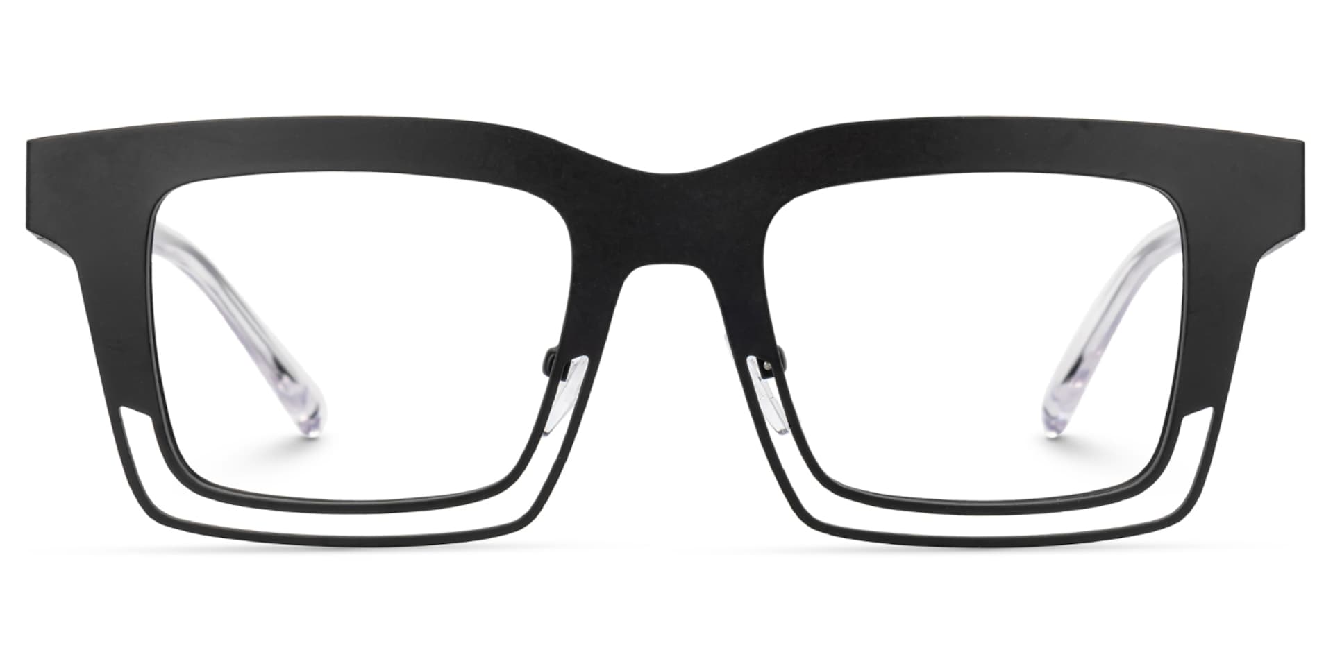 Evan Rectangle Black Frame Eyeglasses for Males | Zeelool0