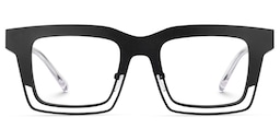 Evan Rectangle Black Glasses0