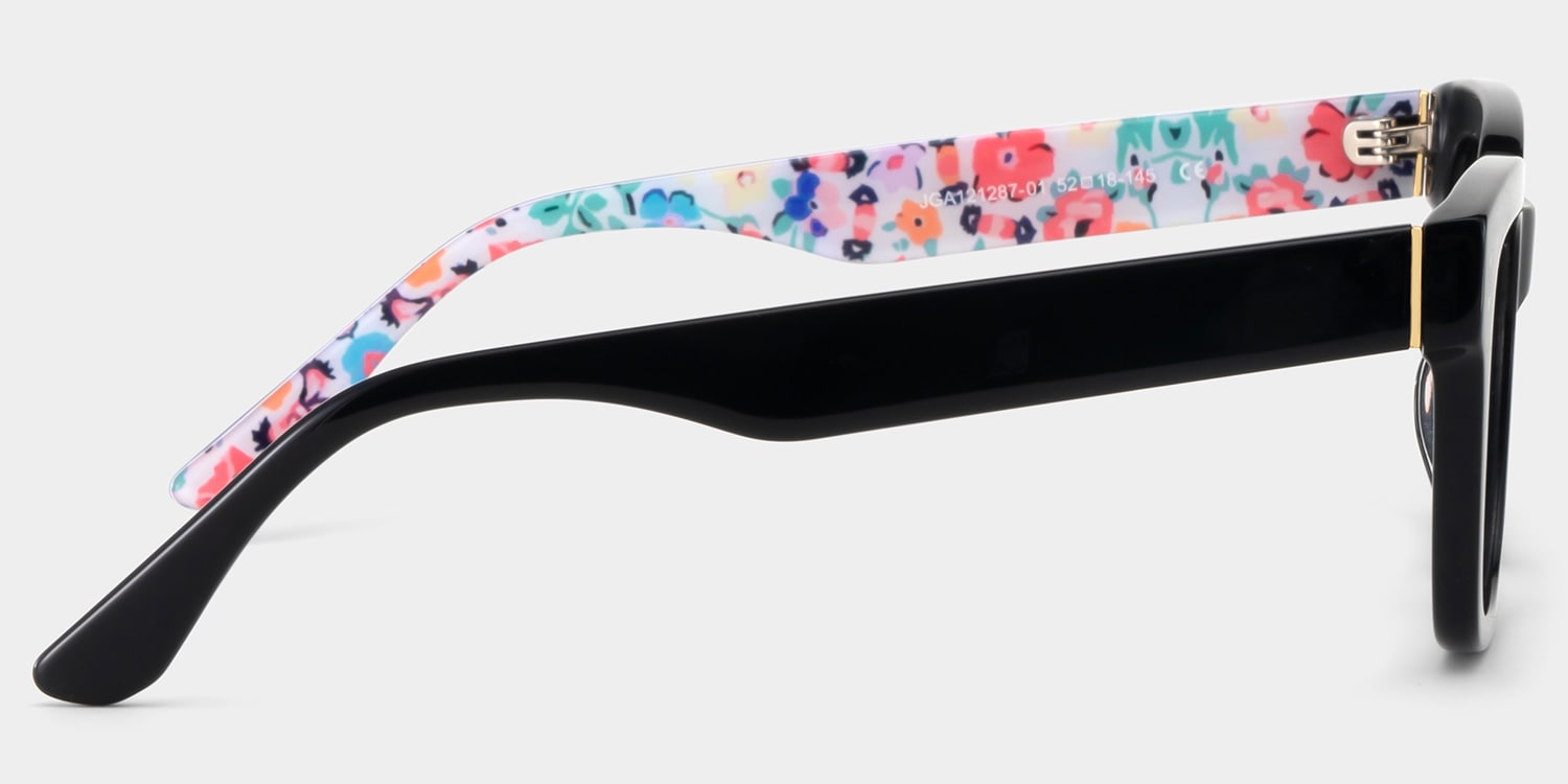 Zinnia Rectangle Black Glasses7