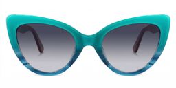 Claudette Cat Eye Blue-Green Glasses0