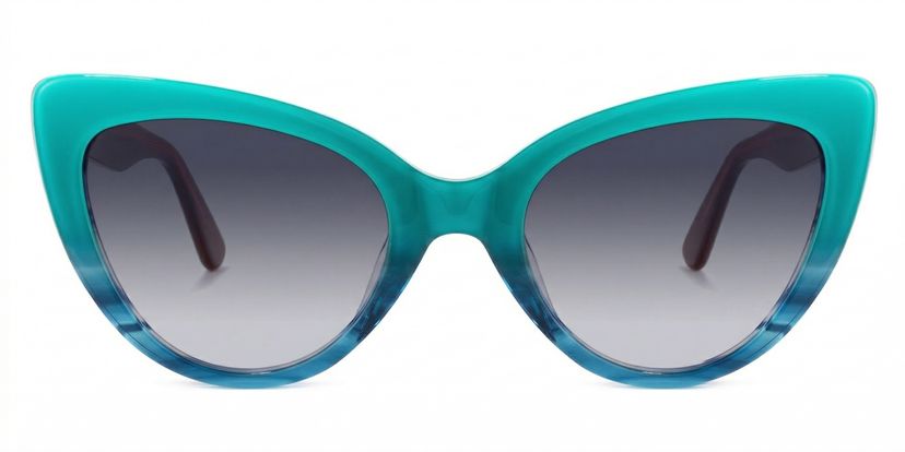 Claudette Cat Eye Blue-Green Glasses