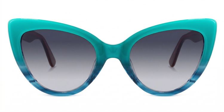 Claudette Cat Eye Blue-Green Glasses
