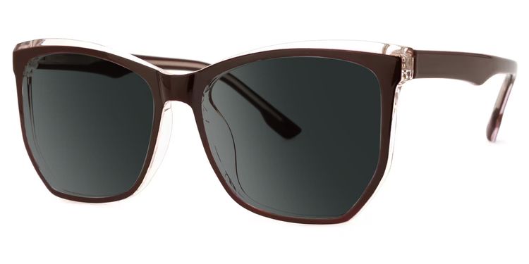 Libby Coffee Geometric Sunglasses