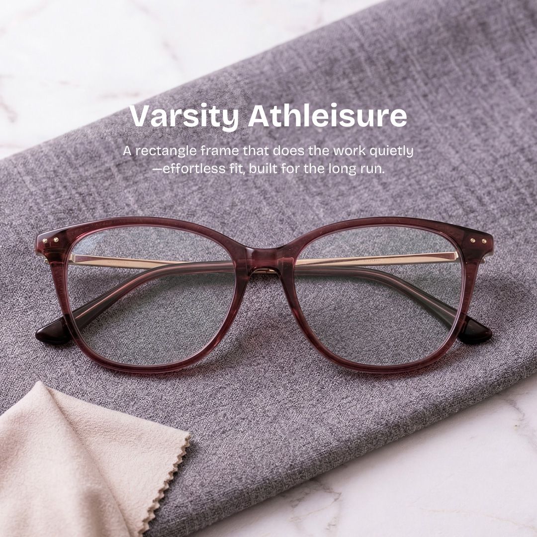 Finch Red Rectangle Glasses | Bold Campus Accent0