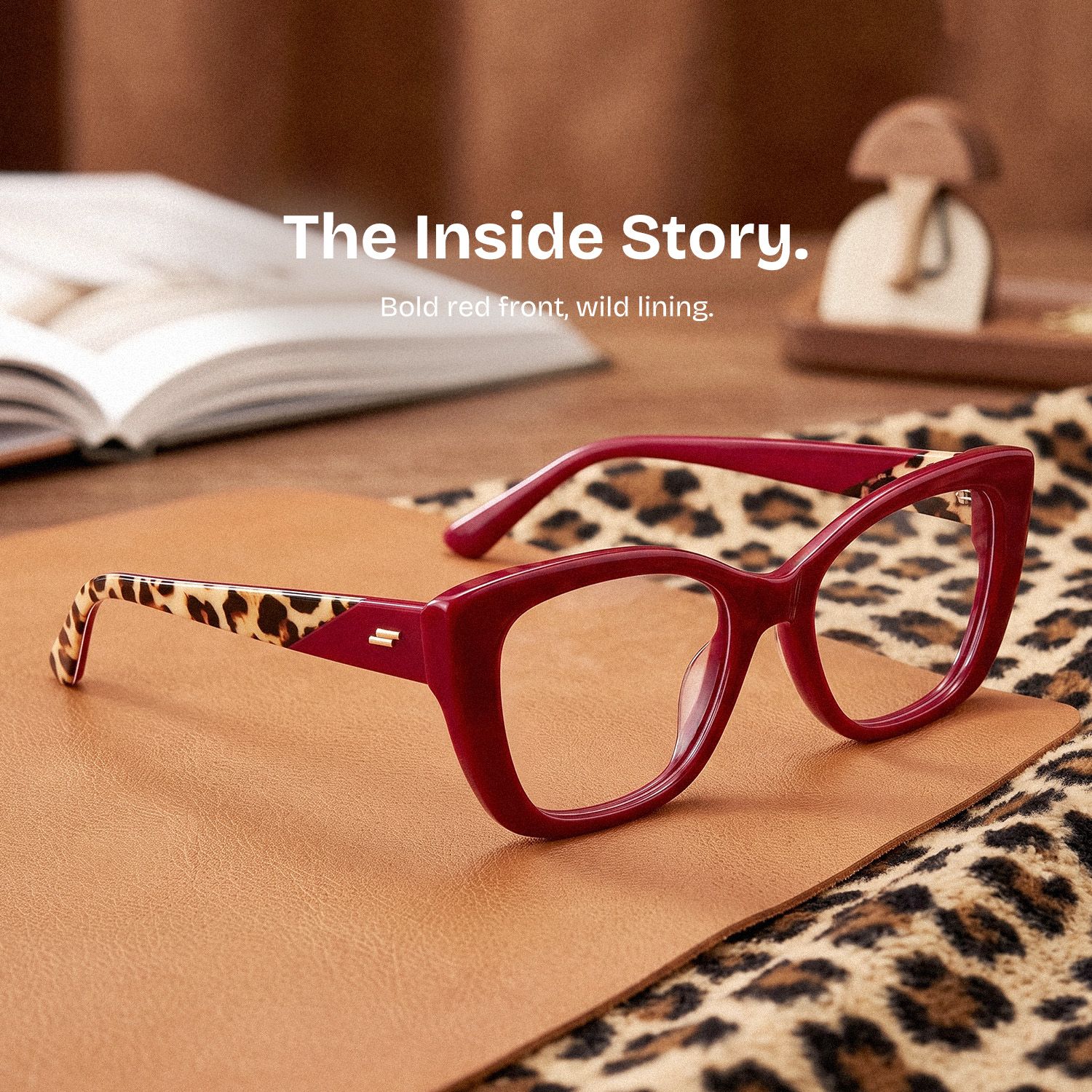 Lillian Red Cat-Eye Glasses | ZEELOOL0