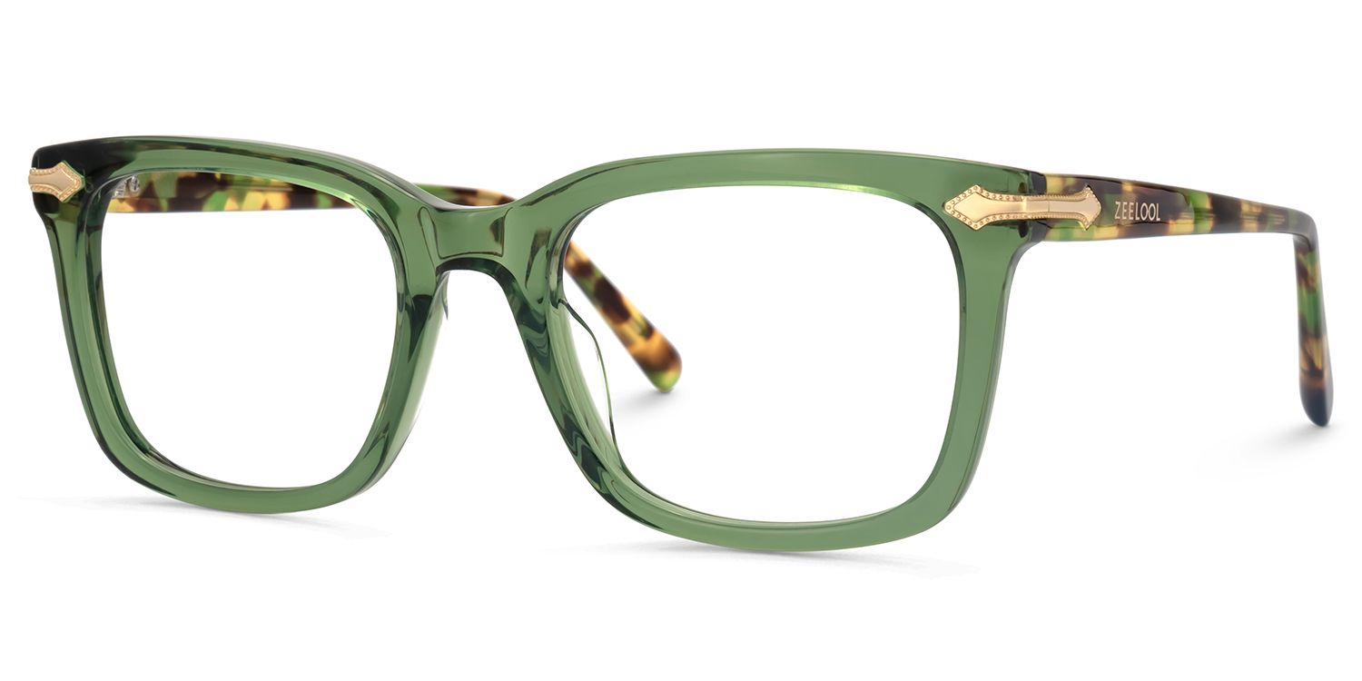 Rectangle Green Glasses Frames For Men3