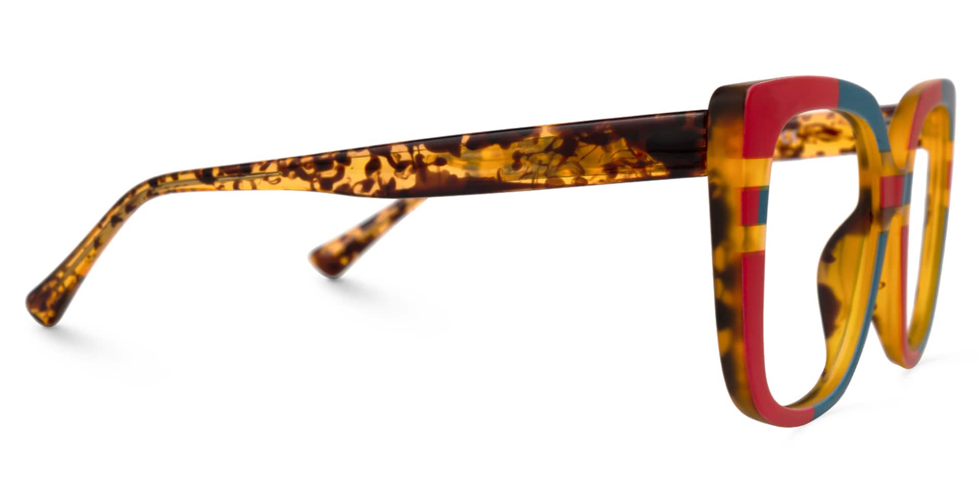 Brenda Square Blue-Red Glasses | Zeelool Glasses2