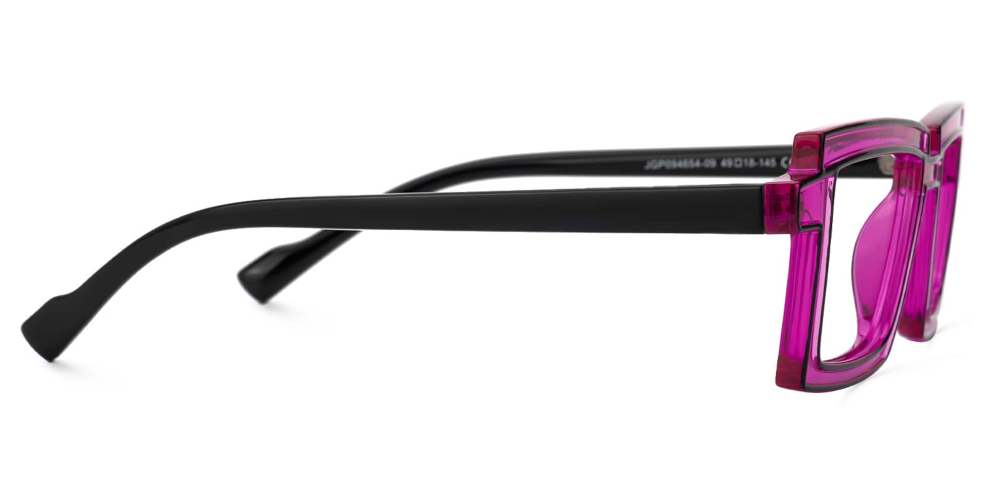 CyberPunk Zephyr Glasses in Purple Rectangle Design2