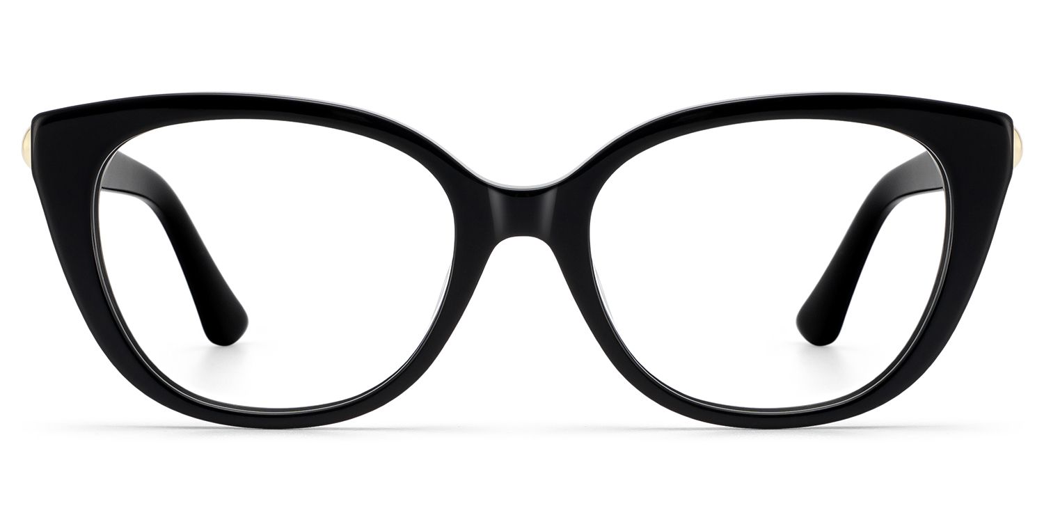 Zeelool Women's Cat eye Black Acetate Prescription Glasses