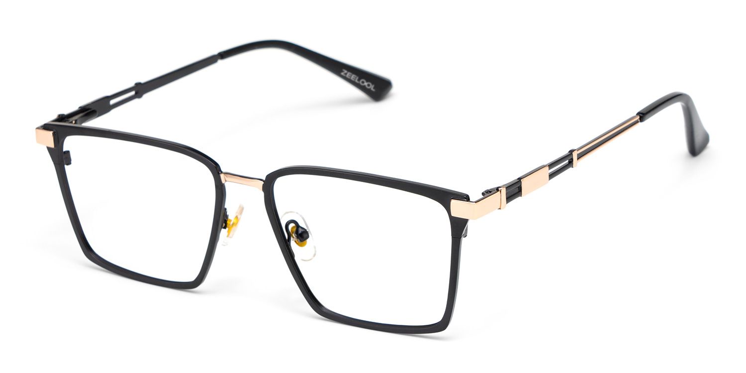 Finn Eyeglasses in Rectangle Black Frame | Zeelool2