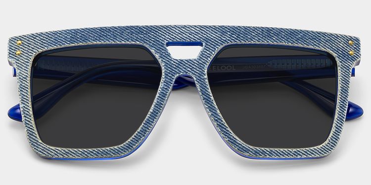 Rubin Denim Blue Square Sunglasses