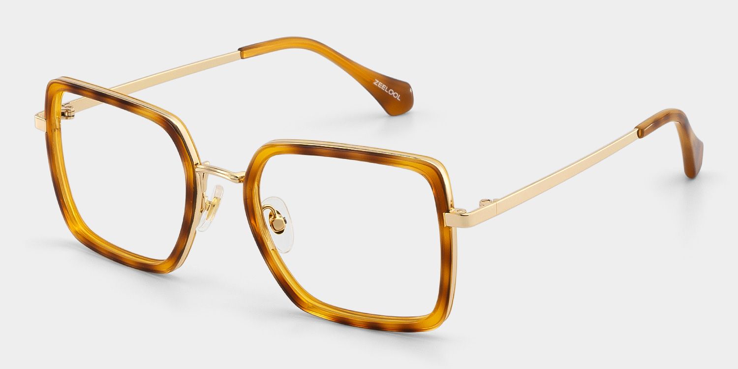 Shane Amber Frame Glasses with Square Frame Online | ZEELOOL3