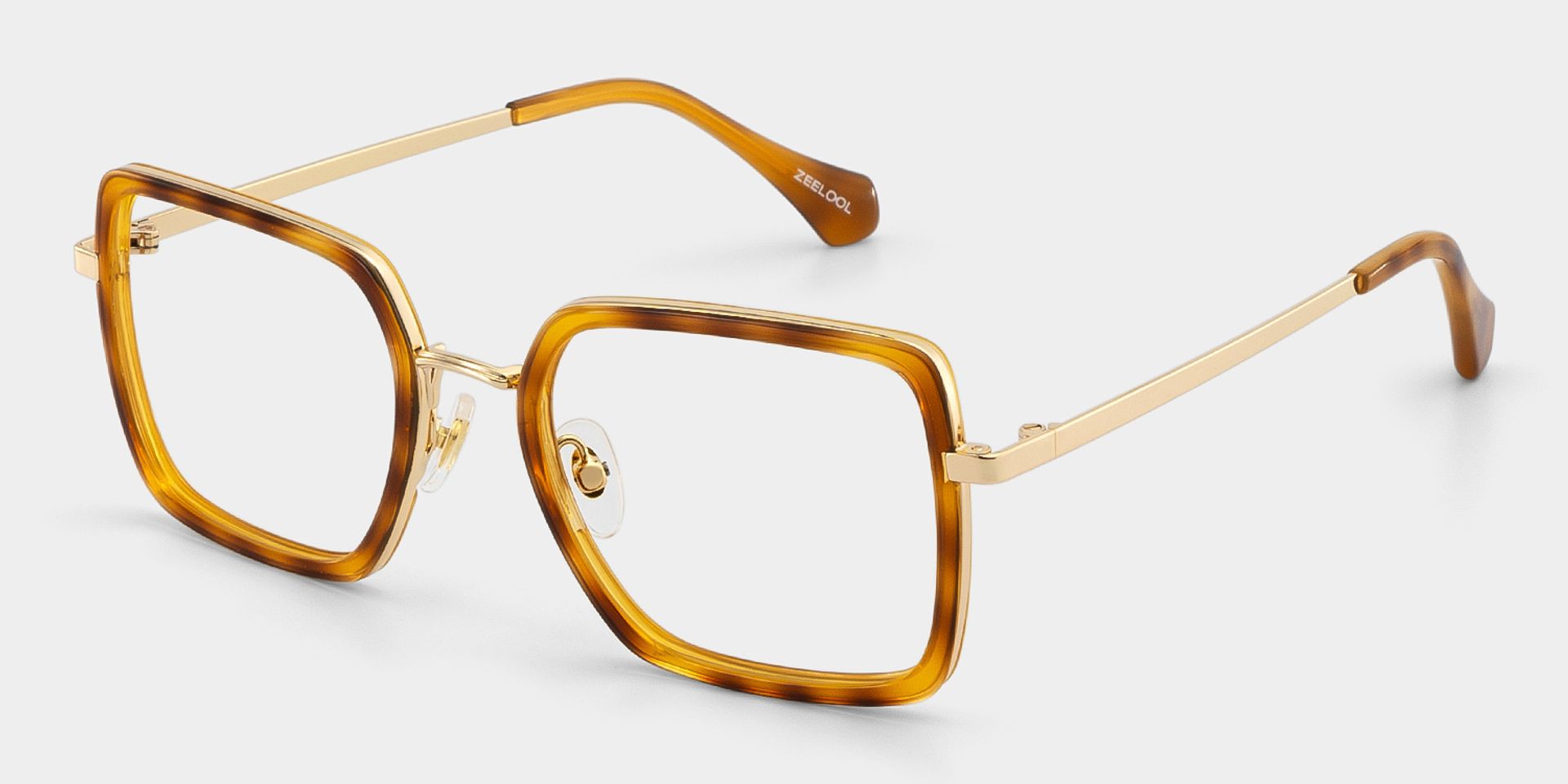 Shane Amber Frame Glasses with Square Frame Online | ZEELOOL3