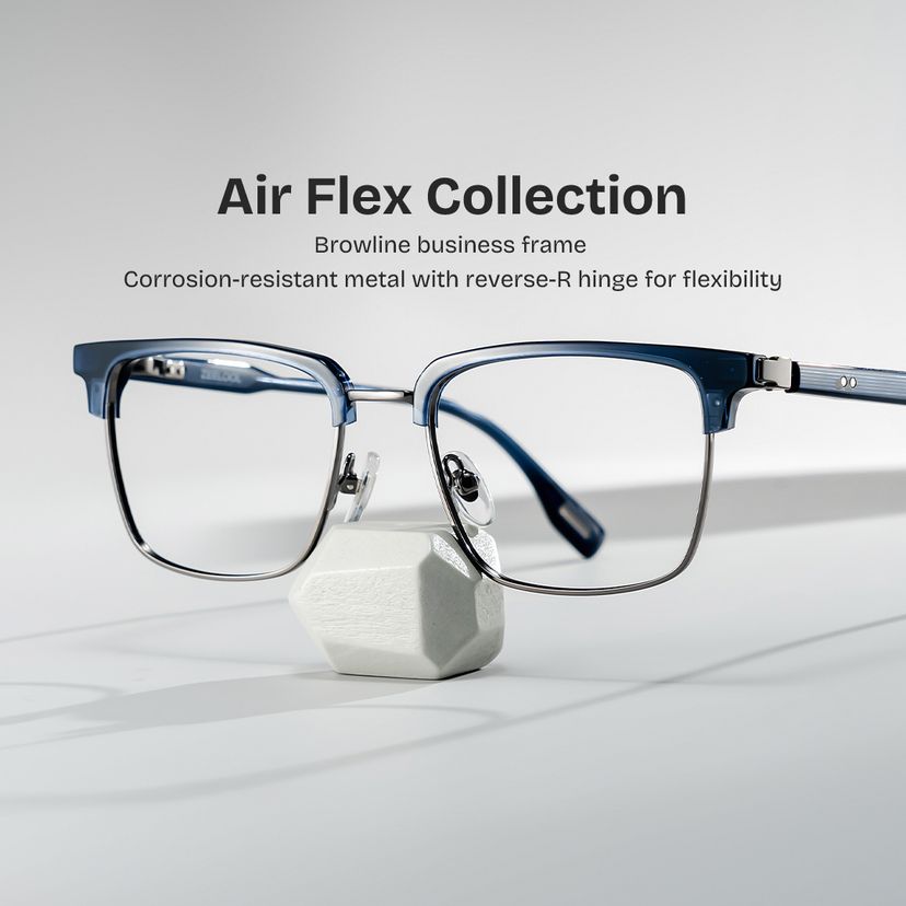 Audrey Blue Browline Glasses