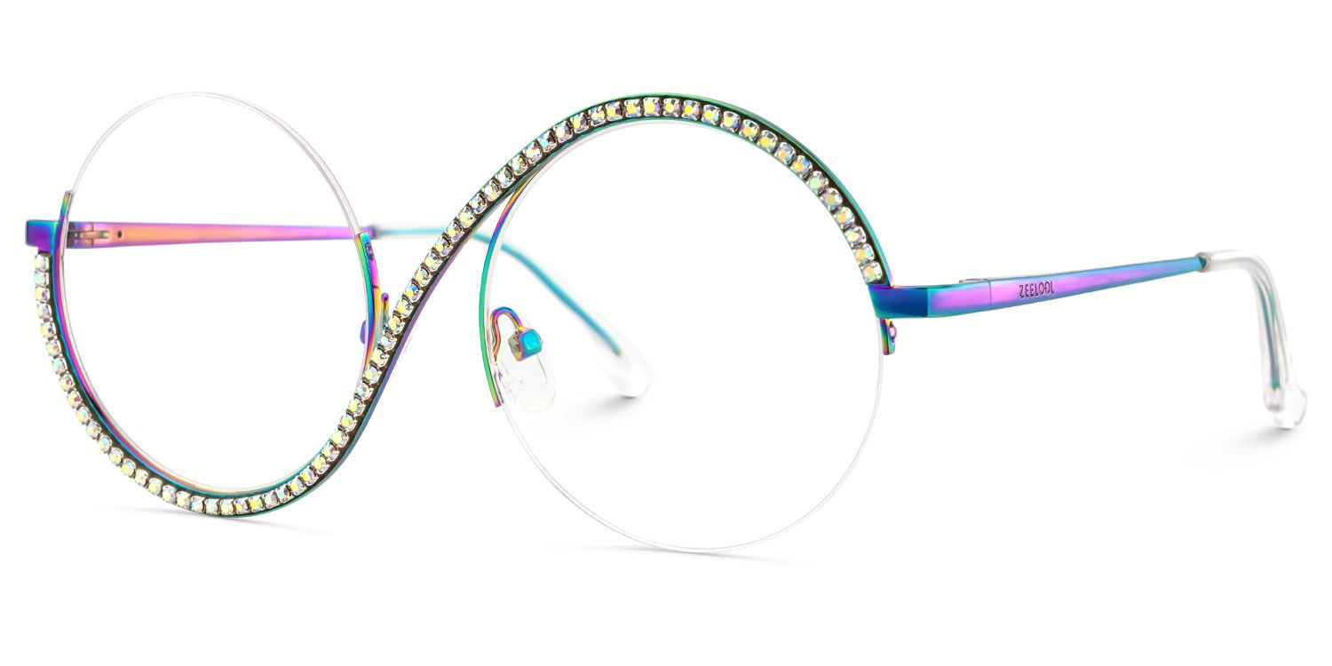 Women's Half Frame Glasses With Diamonds3