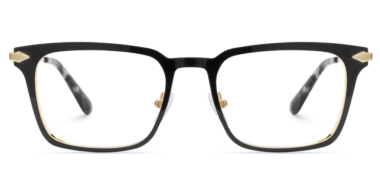 Black Color Chaney Rectangle Prescription Glasses | Zeelool1