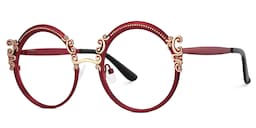 Nelida Round Red Glasses3