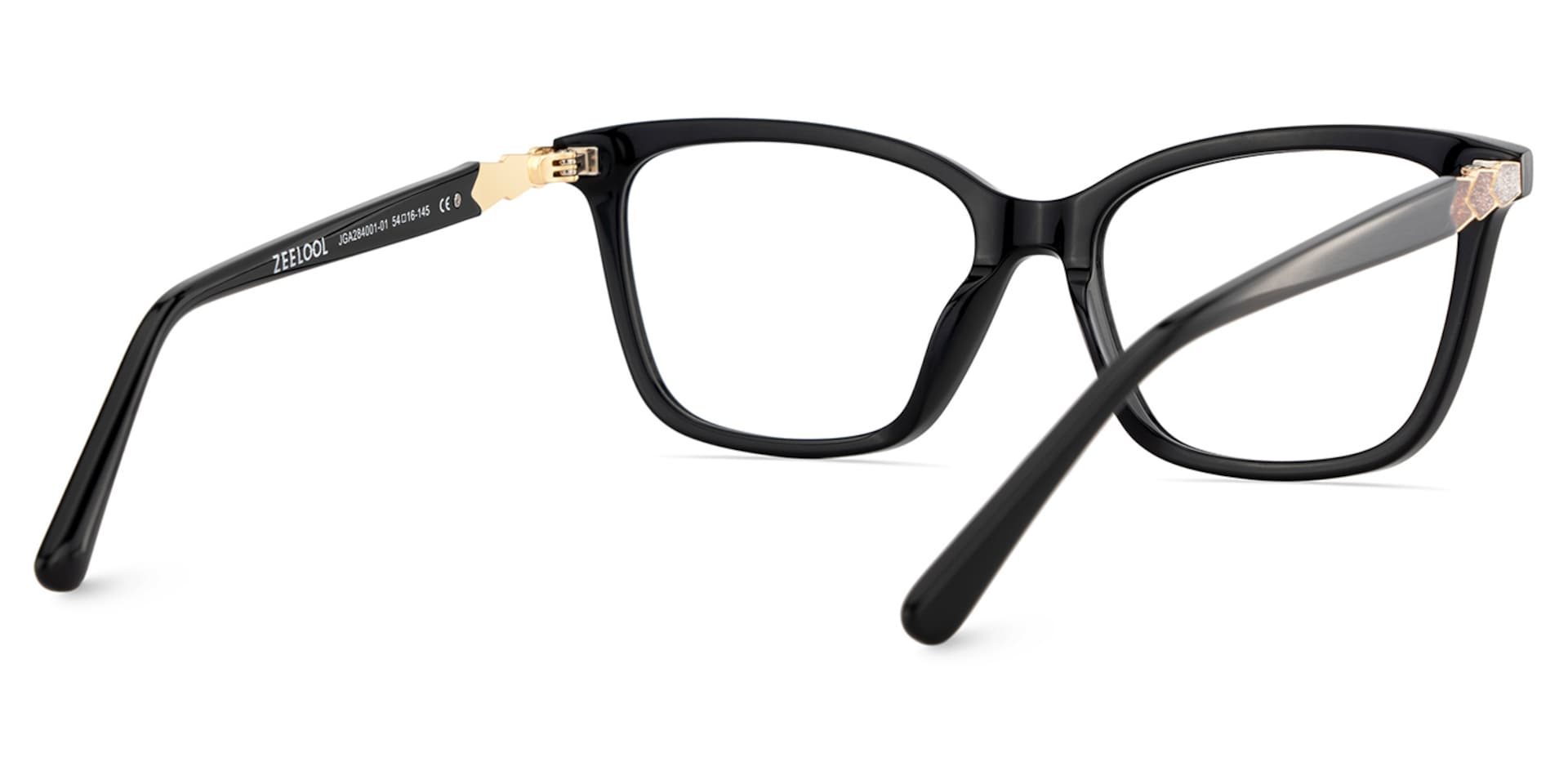Theo Acetate Black Frame Glasses with Square Shape | Zeelool5