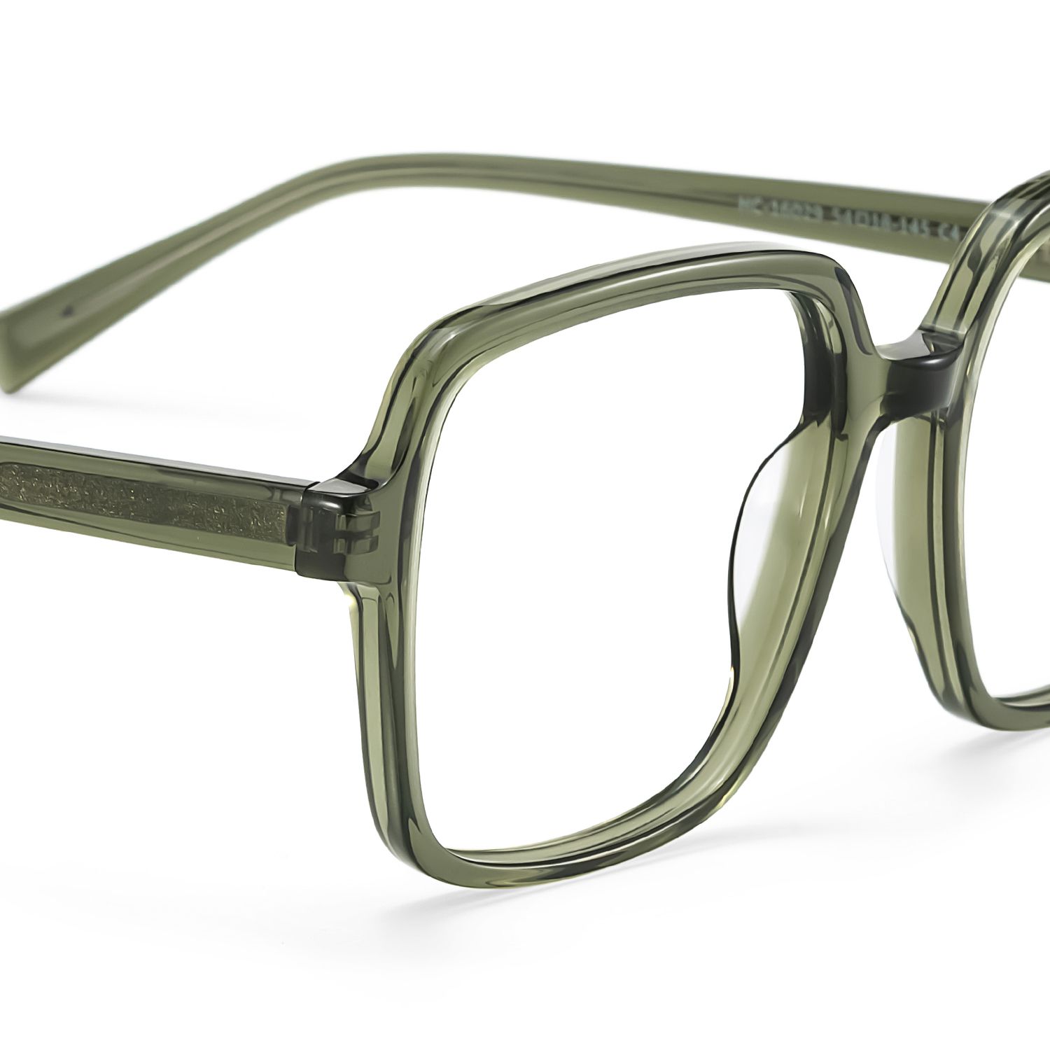 Square Green Eyeglasses- Ember Acetate Frame Glasses5
