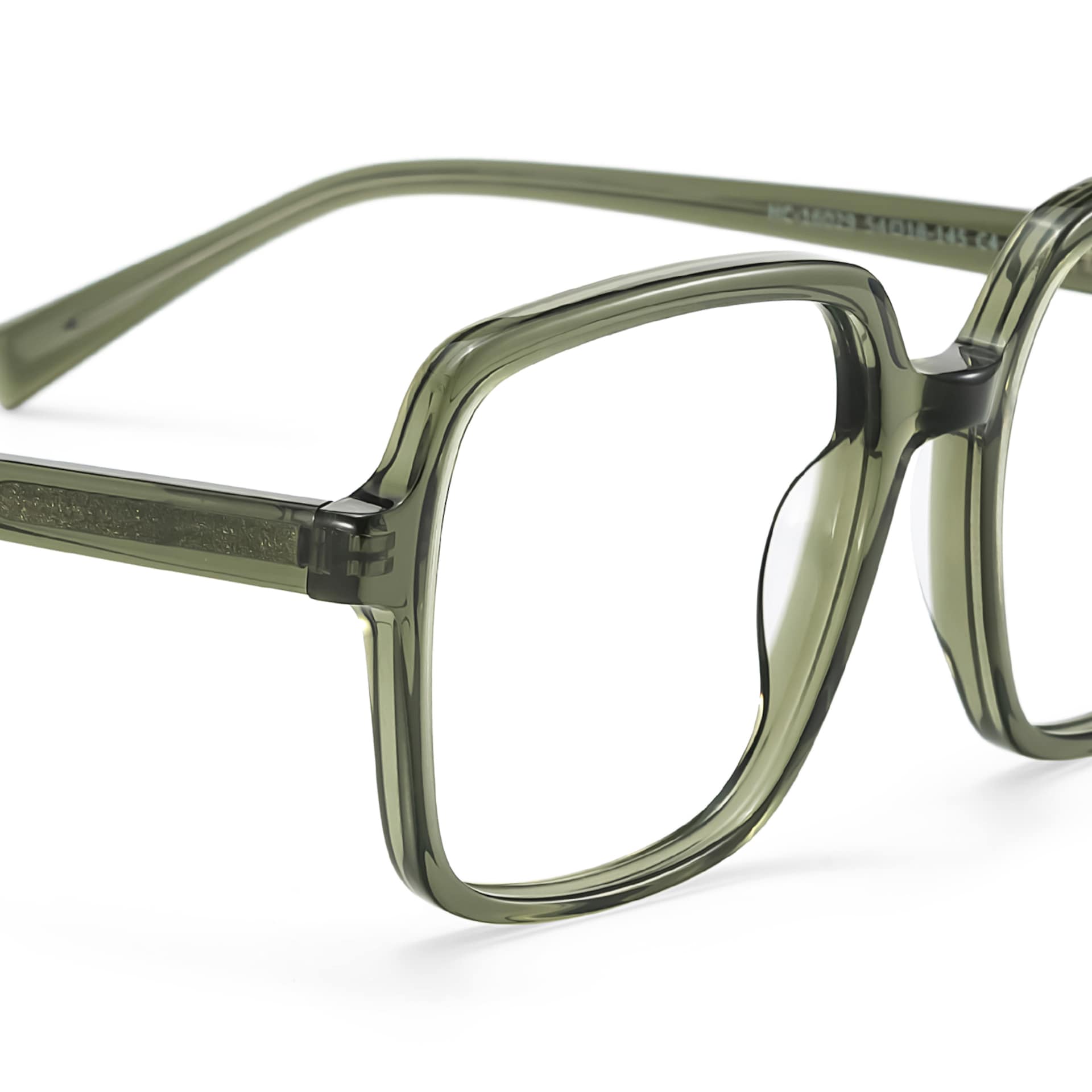 Square Green Eyeglasses- Ember Acetate Frame Glasses5