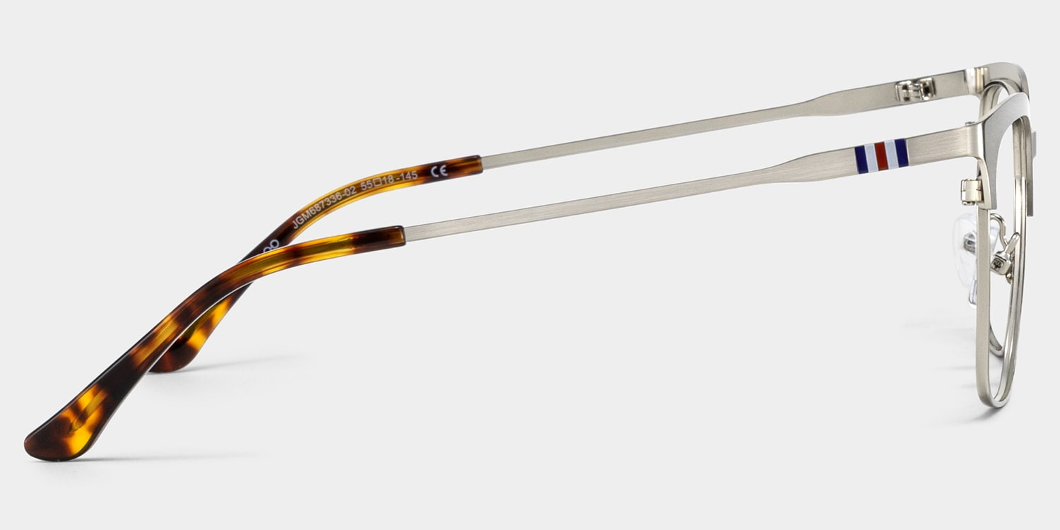 Cleo Browline Silver Glasses4