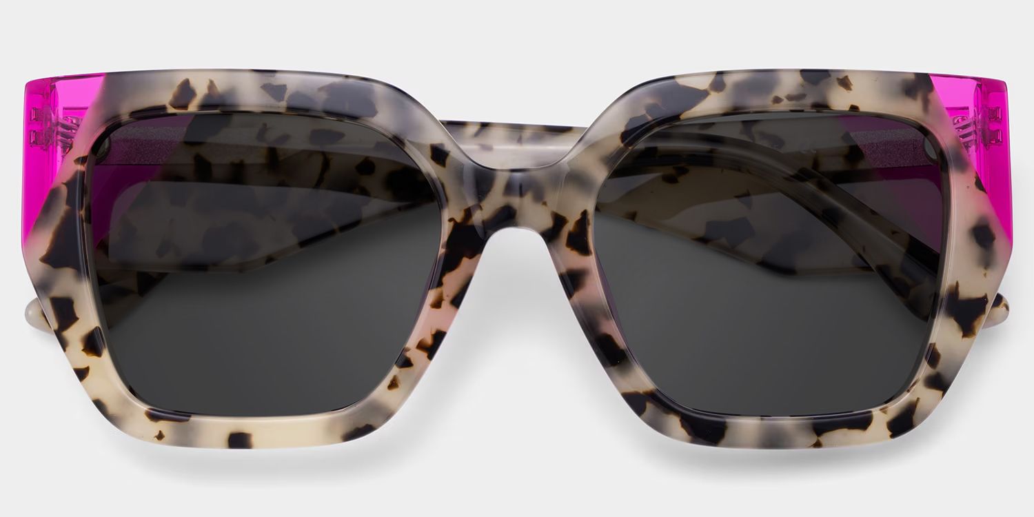 Viva Tortoise Pink Square Polarized Sunglasses for Driving | ZEELOOL