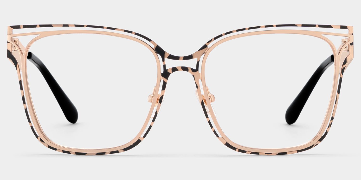 Women's Metal Glasses with Dual-level Frame Online1