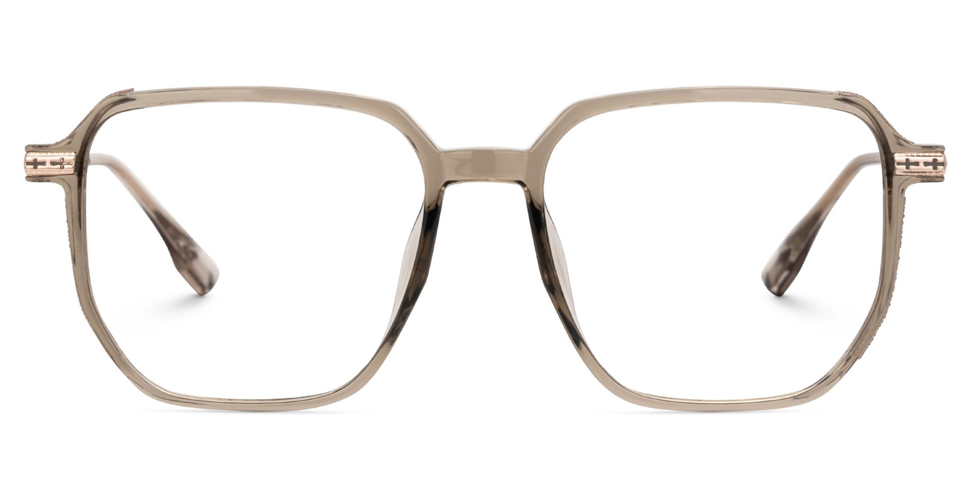 Nesbitt Mixed-Materials Geometric Tawny Frame Glasses | Zeelool0