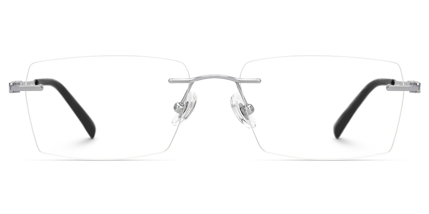 Dinny Rectangle Silver Frame Glasses | Zeelool0