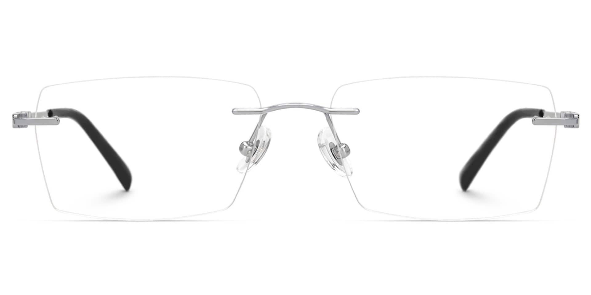 Dinny Rectangle Silver Frame Glasses | Zeelool0