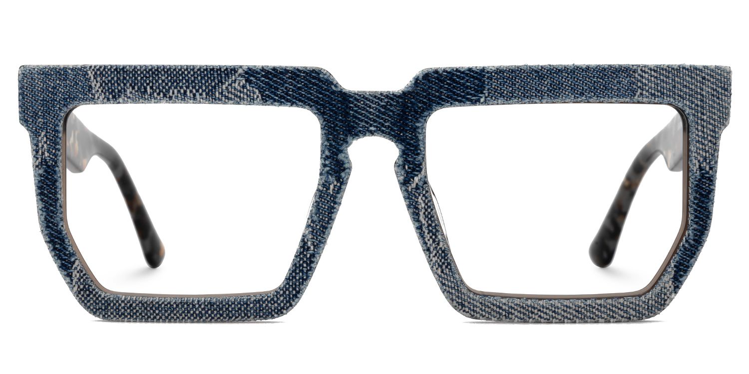 Rectangle Daniela Denim Blue Frame Glasses0