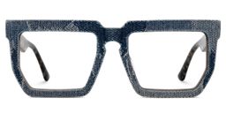 Daniela Blue Rectangle Glasses0