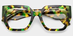 Viva Green Tortoise Square Glasses2
