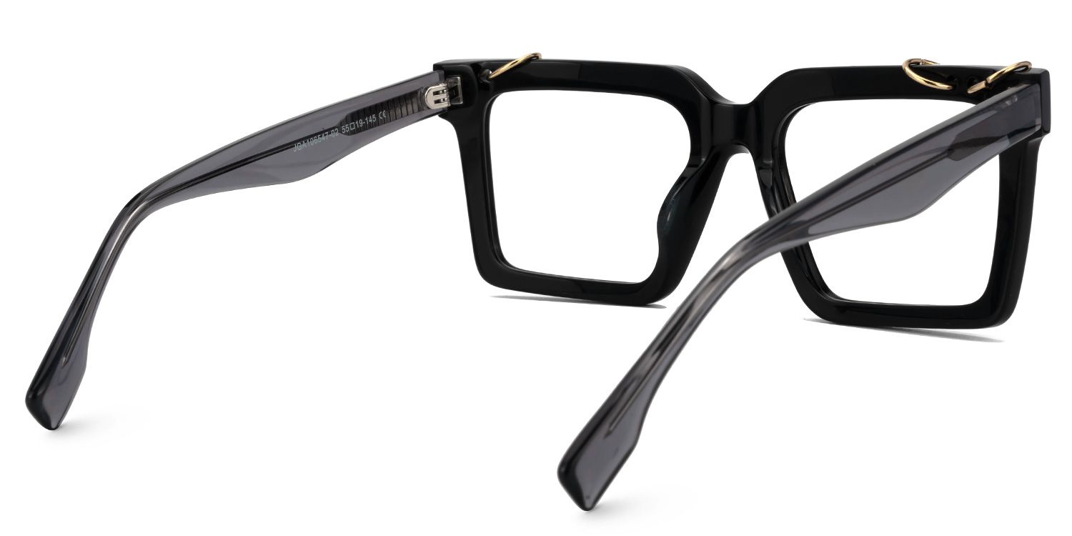Dupree Black Square Eyeglasses and Glasses Frame3