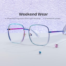 Wade Square Iridescent Glasses0