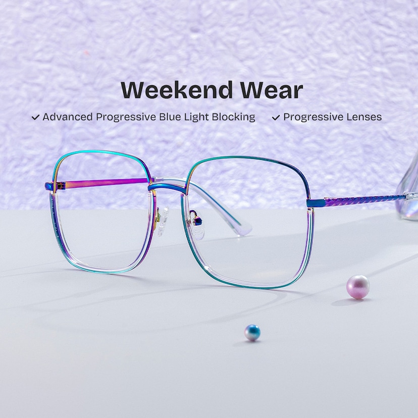 Wade Square Iridescent Glasses