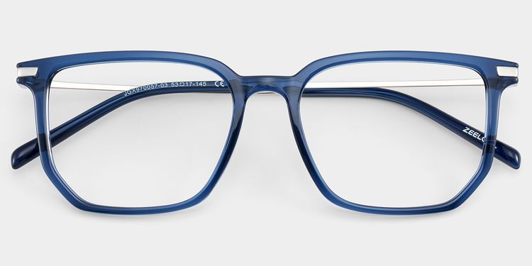 Michelle Rectangle Blue Glasses
