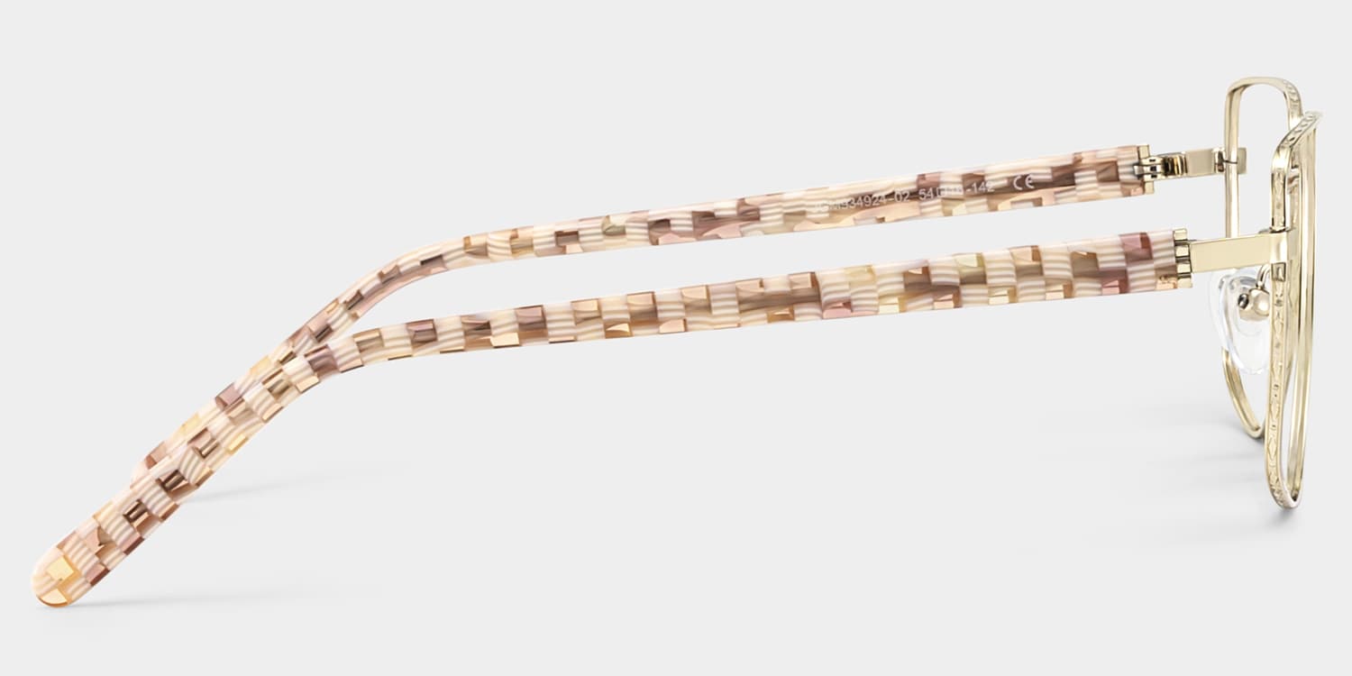 Felicity Geometric Gold Pattern Glasses6