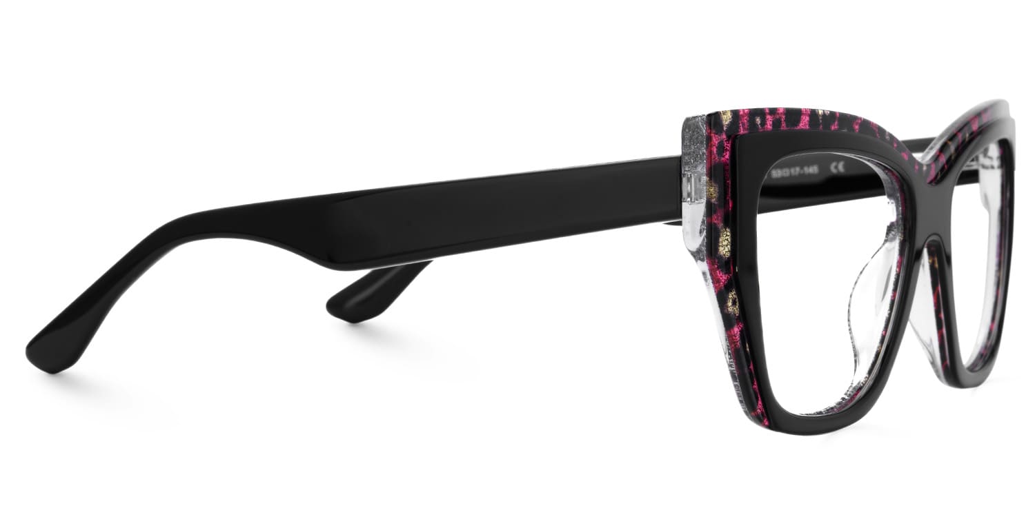 Thurman Black Glasses Frames with Butterfly Design3