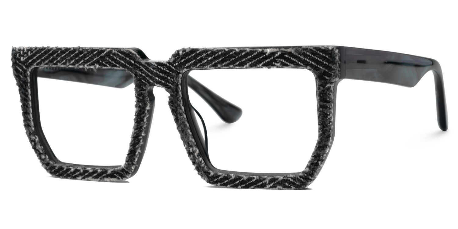 Rectangle Daniela Denim Black Glasses Deals | Zeelool1