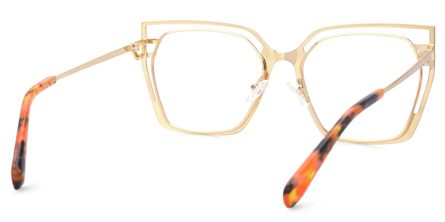 Quinn Geometric Black Orange Glasses3