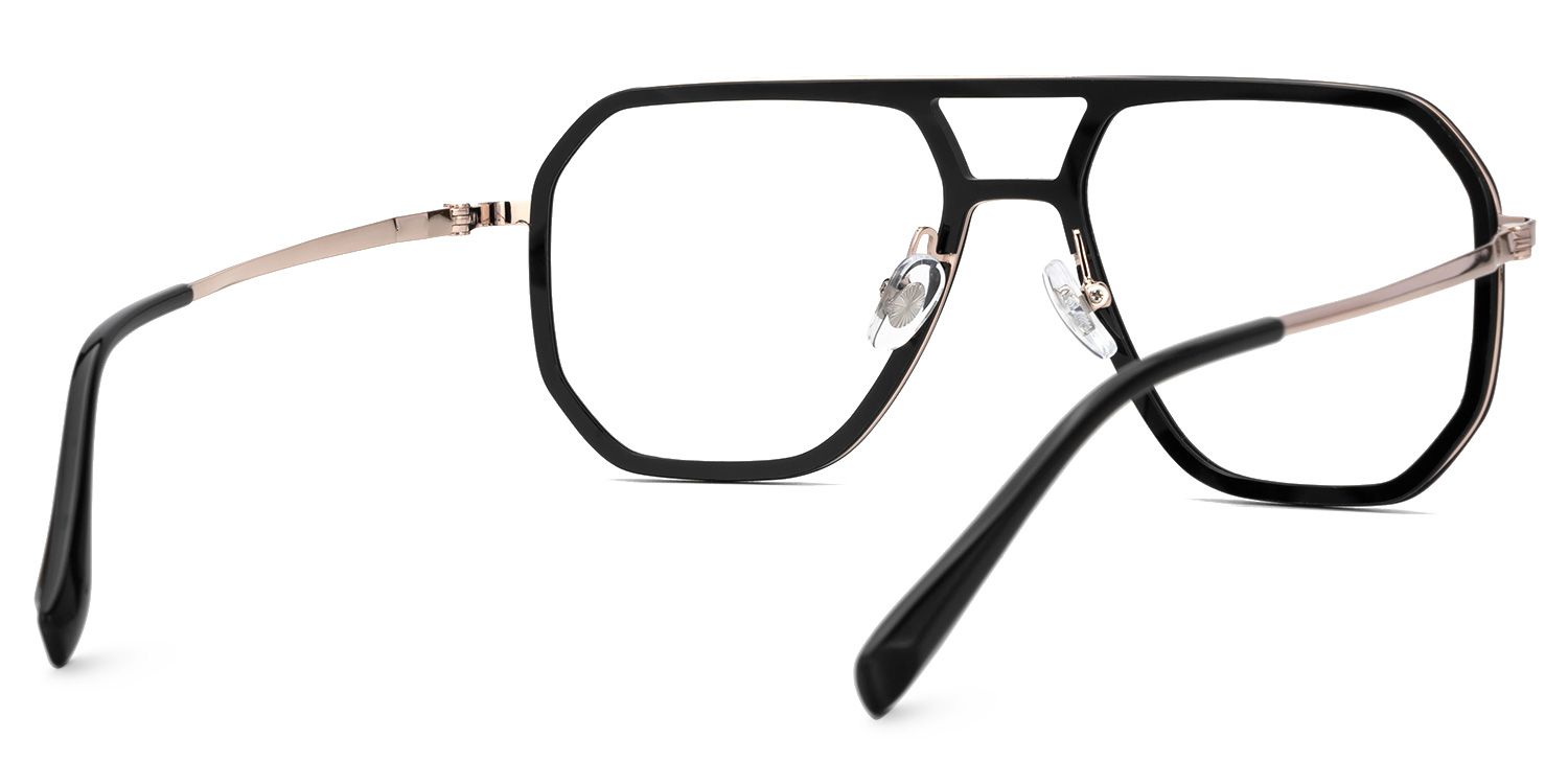 Jefri Black Frame Glasses with Aviator Style Online | Zeelool3