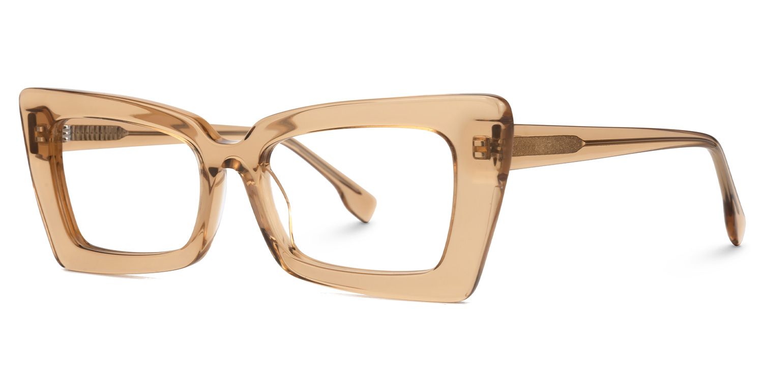 Newell Rectangle Translucent Brown Frame Glasses | Zeelool1