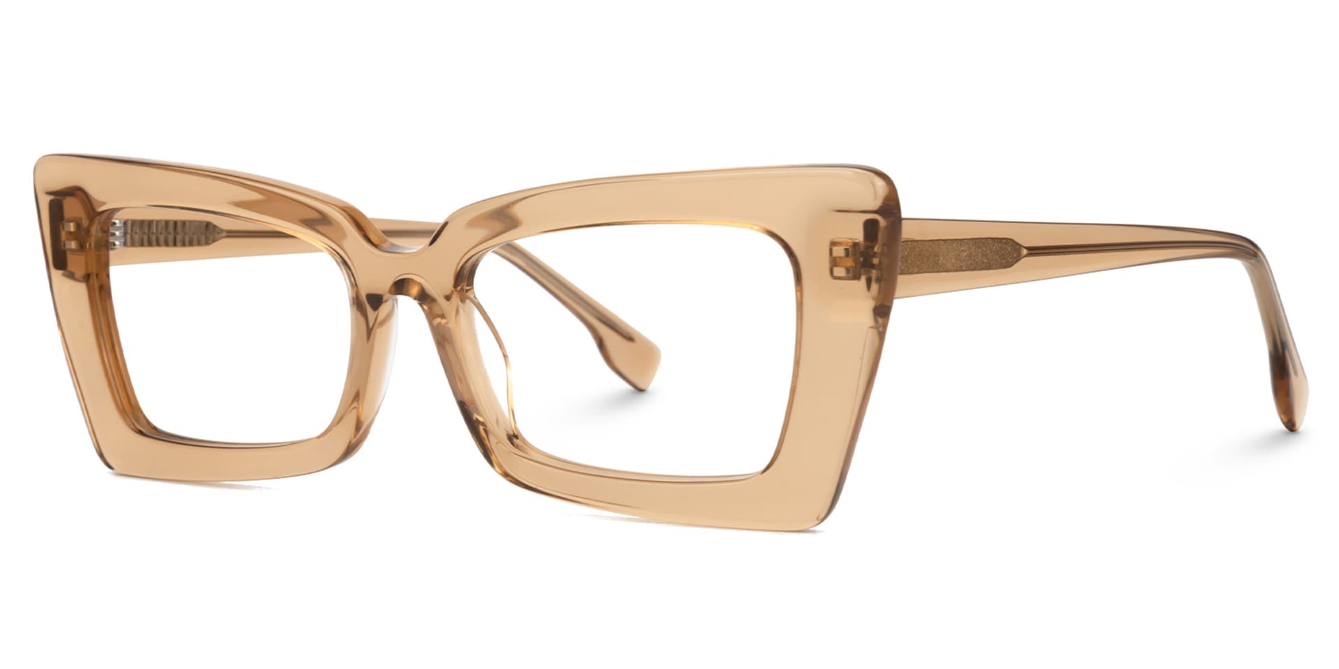 Newell Rectangle Translucent Brown Frame Glasses | Zeelool1