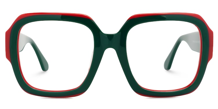 Katty Square Green Glasses