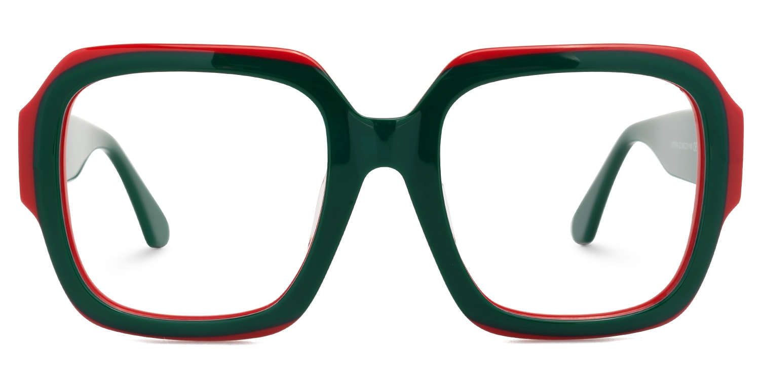 Katty Square Green Glasses