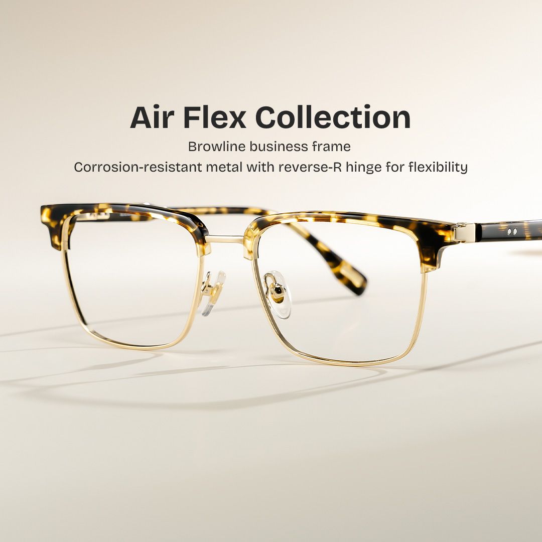 Audrey Tortoise Browline Glasses Frames for Men | ZEELOOL