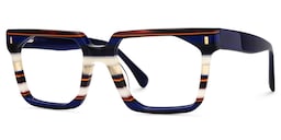 Laguer Rectangle Blue Glasses5