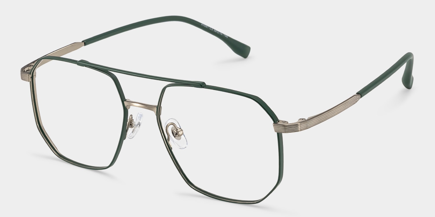 Logan Aviator Green Glasses3